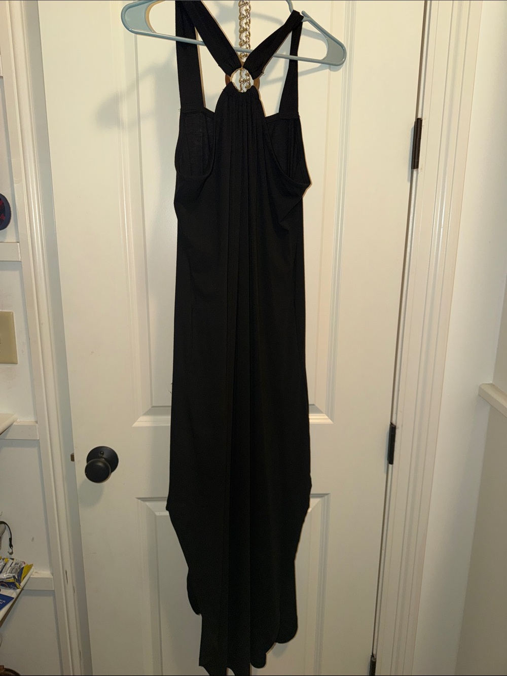 Black Sleeveless Maxi Dress with Keyhole Back